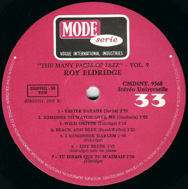 Roy Eldridge : The Many Faces Of Jazz Vol. 9 (LP, Comp)