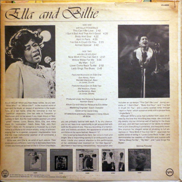 Ella Fitzgerald And Billie Holiday : The Newport Years Volume I (LP, Album, RE)