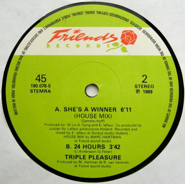 Tripple Pleasure : She's A Winner (12")