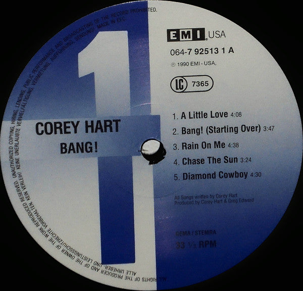 Corey Hart : Bang! (LP, Album)