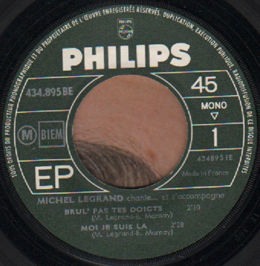 Michel Legrand : Chante Et S'Accompagne (7", EP, Mono)