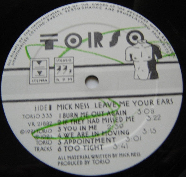 Mick Ness : Leave Me Your Ears (LP, Album)