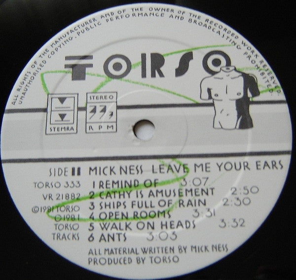 Mick Ness : Leave Me Your Ears (LP, Album)