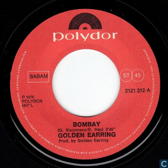 Golden Earring : Bombay (7", Single)
