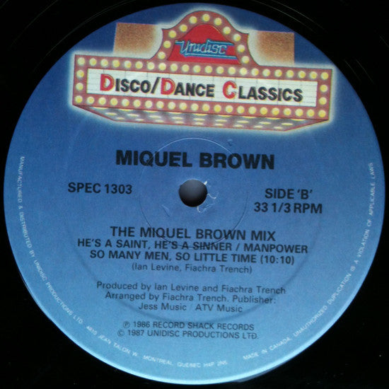 Miquel Brown : So Many Men, So Little Time / The Miquel Brown Mix (12", RE)
