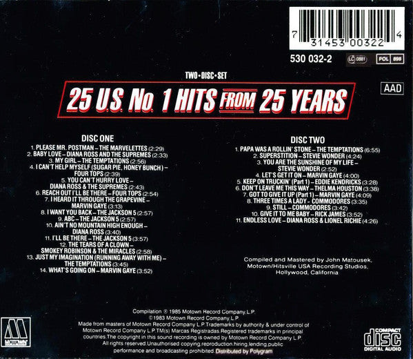 Various : 25 U.S. No.1 Hits From 25 Years (2xCD, Comp, RE, RM)