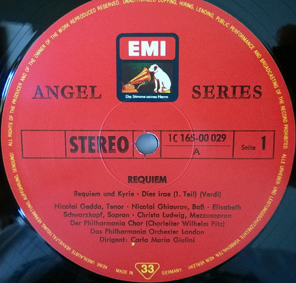 Giuseppe Verdi, Philharmonia Orchestra, Philharmonia Chorus, Carlo Maria Giulini : Requiem (2xLP, Album)