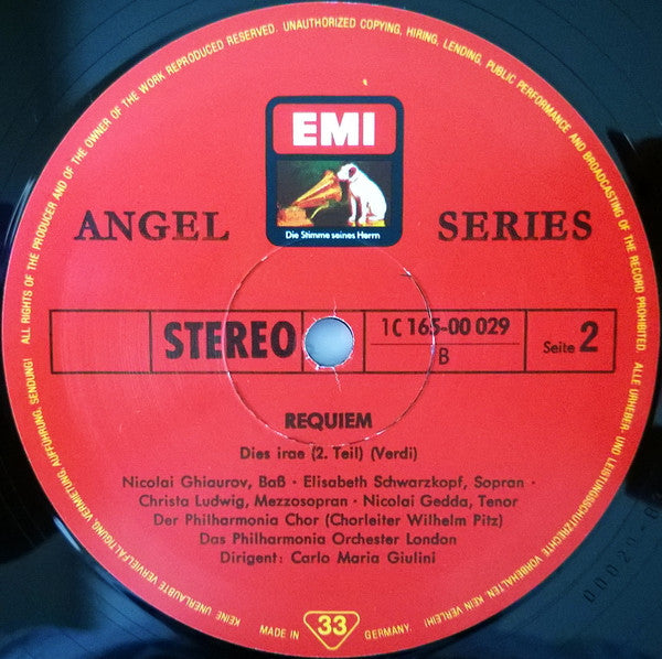Giuseppe Verdi, Philharmonia Orchestra, Philharmonia Chorus, Carlo Maria Giulini : Requiem (2xLP, Album)