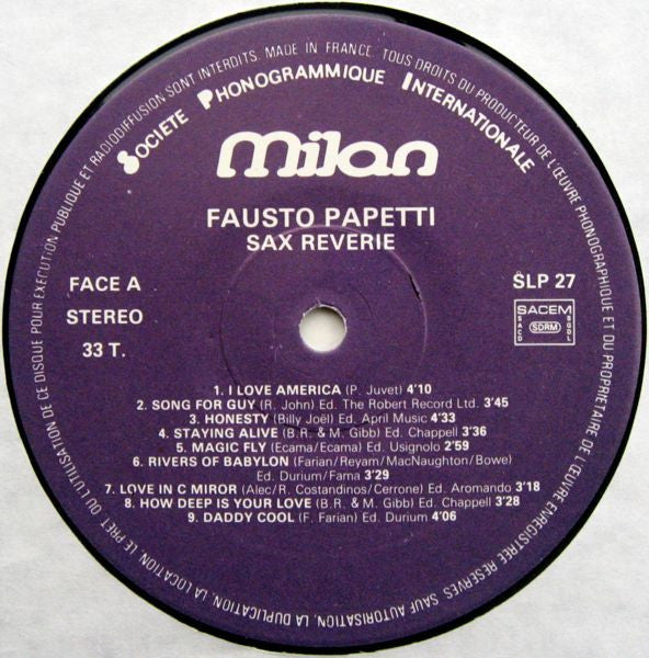 Fausto Papetti : Sax-Rêverie (LP, Comp)