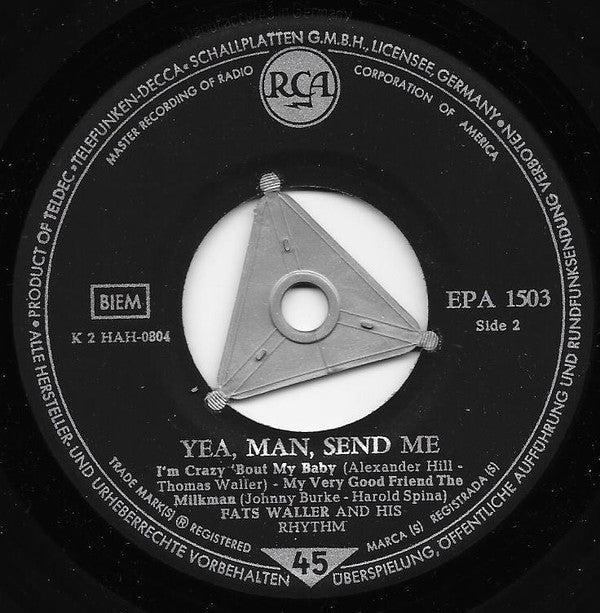Fats Waller & His Rhythm : Yea, Man, Send Me (7", EP)