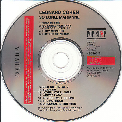 Leonard Cohen : So Long, Marianne (CD, Comp)