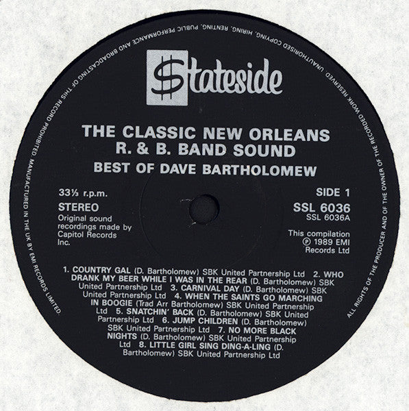 Dave Bartholomew : The Classic New Orleans R&B Band Sound - The Best Of Dave Bartholomew (LP, Comp)