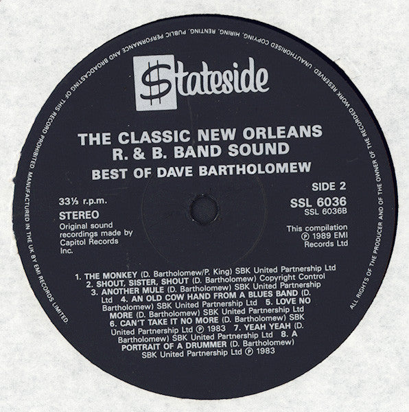 Dave Bartholomew : The Classic New Orleans R&B Band Sound - The Best Of Dave Bartholomew (LP, Comp)