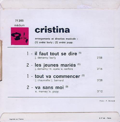 Krystyna Konarska : Il Faut Tout Se Dire (7", EP)