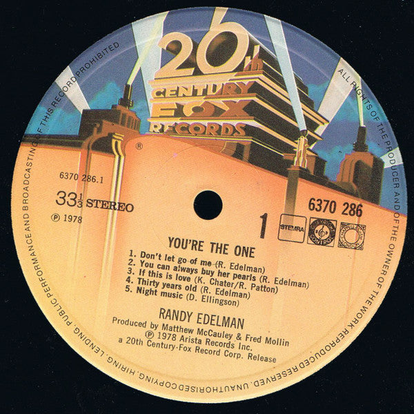 Randy Edelman : You're The One (LP, Album)