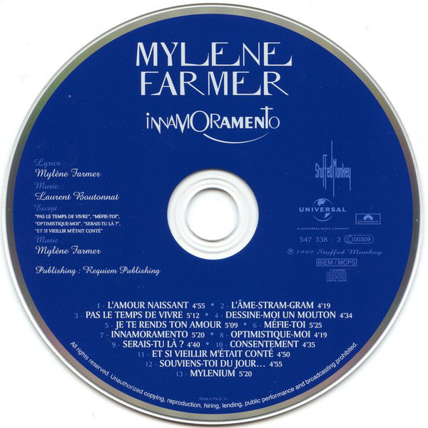 Mylène Farmer : Innamoramento (CD, Album)