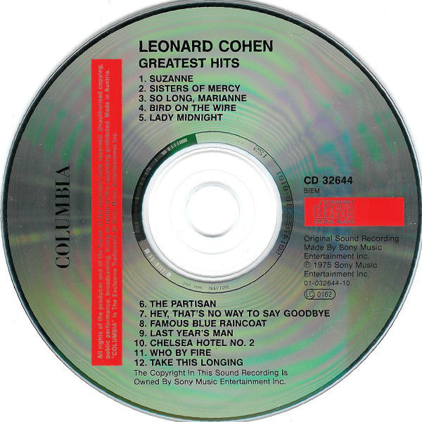 Leonard Cohen : Greatest Hits (CD, Comp, RE)