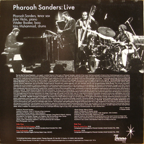 Pharoah Sanders : Live... (LP, Bla)