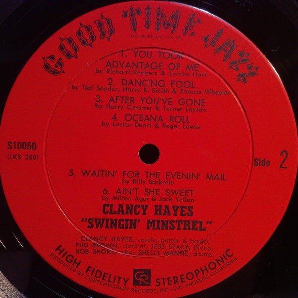 Clancy Hayes : Swingin' Minstrel (LP, Album)