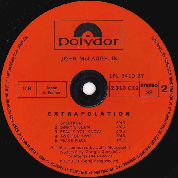 John McLaughlin : Extrapolation (LP, RE)