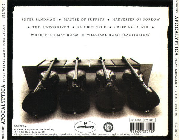 Apocalyptica : Plays Metallica By Four Cellos (CD, Album)