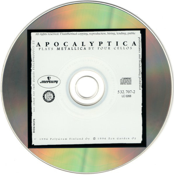Apocalyptica : Plays Metallica By Four Cellos (CD, Album)