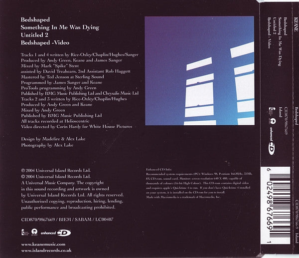 Keane : Bedshaped (CD, Single, Enh)