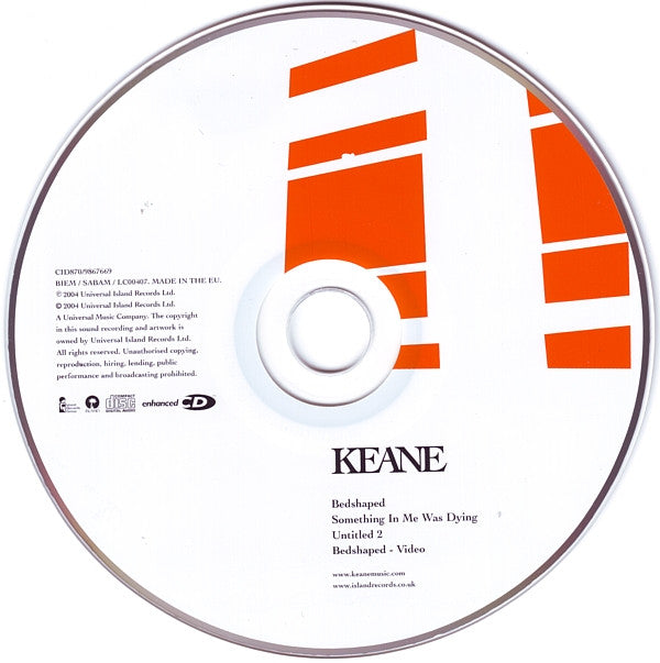 Keane : Bedshaped (CD, Single, Enh)