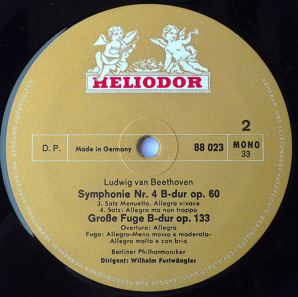 Wilhelm Furtwängler dirigiert Ludwig van Beethoven / Berliner Philharmoniker : Symphonie Nr. 4 · Große Fuge B-Dur (LP, Mono, RE)