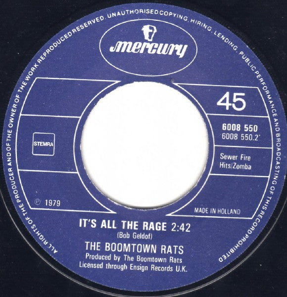 The Boomtown Rats : I Don't Like Mondays (7", Single)