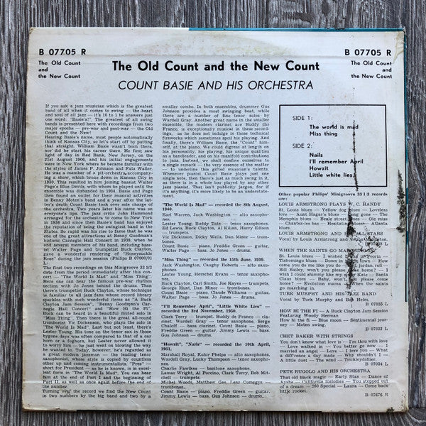 Count Basie Orchestra : The Old Count And The New Count (10")