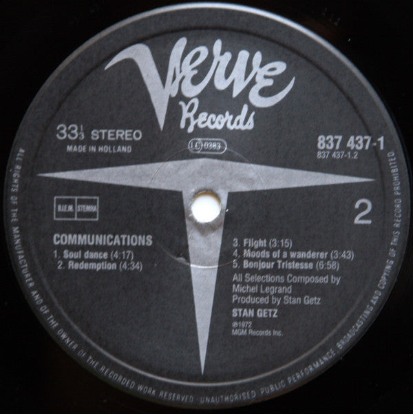 Stan Getz : Communications (LP, Album, RE)