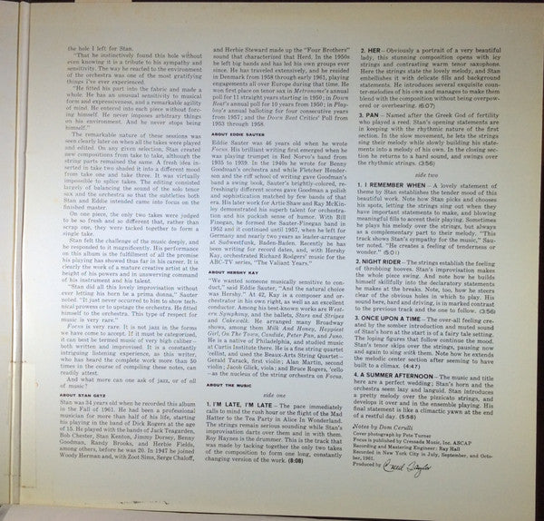 Stan Getz / Eddie Sauter : Focus (LP, Album, RE)