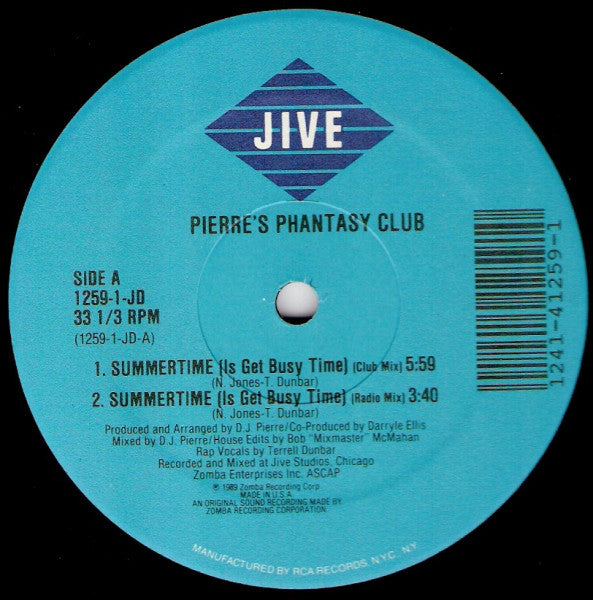 Pierre's Pfantasy Club : Summertime (Is Get Busy Time) (12")