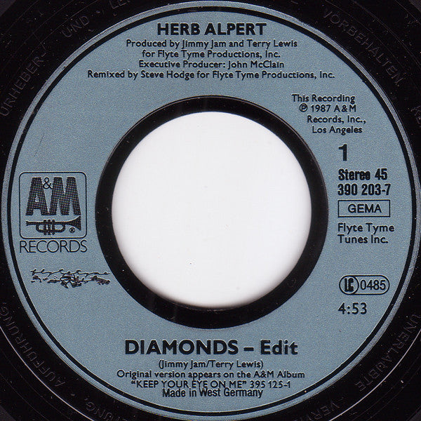 Herb Alpert : Diamonds (7", Single)