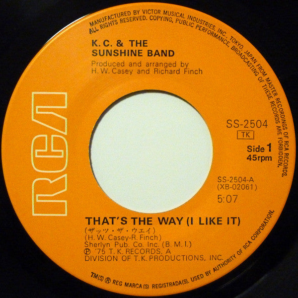 KC & The Sunshine Band : That's The Way (I Like It) / What Makes You Happy (7", Single)