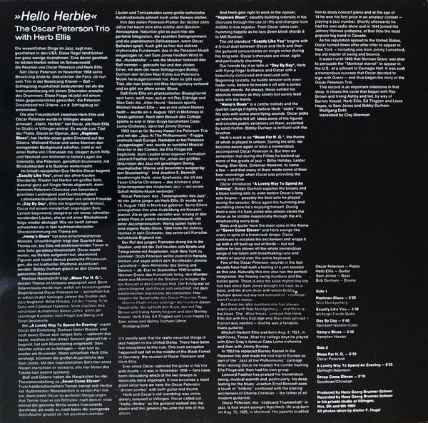 The Oscar Peterson Trio With Herb Ellis : Hello Herbie (LP, Album, Gat)