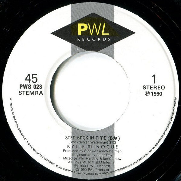 Kylie Minogue : Step Back In Time (7", Single)