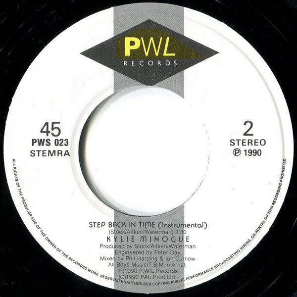 Kylie Minogue : Step Back In Time (7", Single)