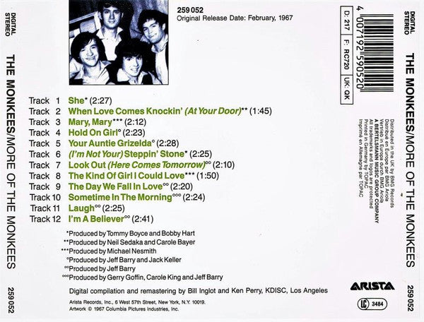 The Monkees : More Of The Monkees (CD, Album, RE, RM)