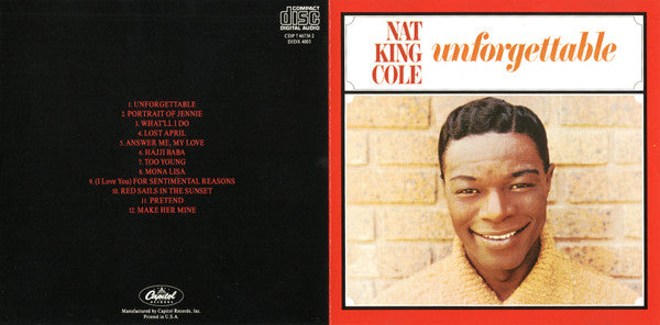 Nat King Cole : Unforgettable (CD, Album, RE)