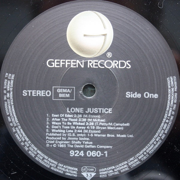 Lone Justice : Lone Justice (LP, Album)