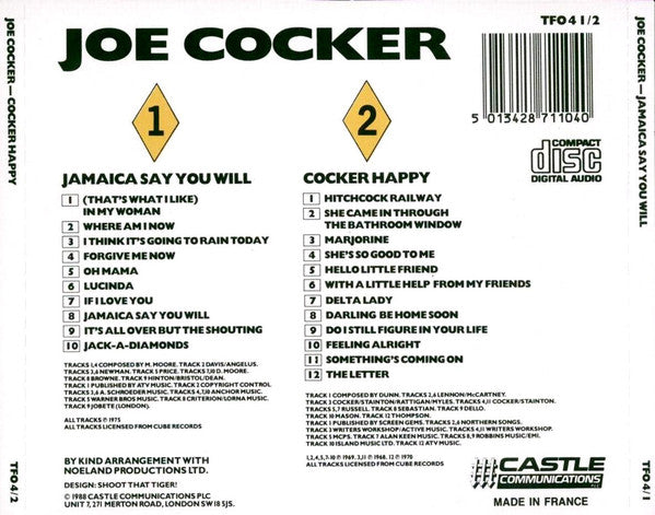 Joe Cocker : Jamaica Say You Will / Cocker Happy (2xCD, Comp)