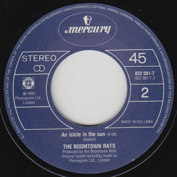 The Boomtown Rats : Drag Me Down (7", Gre)