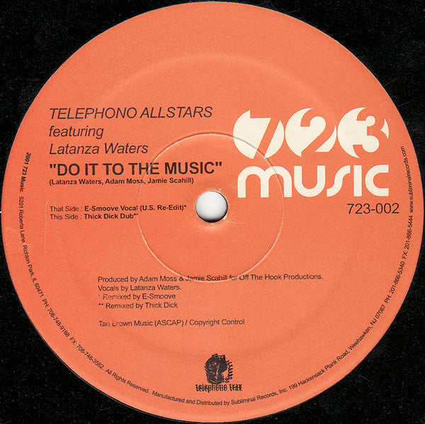 Telephono Allstars Featuring Latanza Waters : Do It To The Music (12")