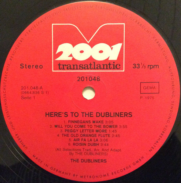The Dubliners : Here's To The Dubliners (LP, Comp)
