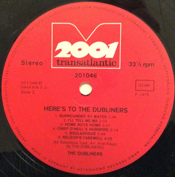 The Dubliners : Here's To The Dubliners (LP, Comp)