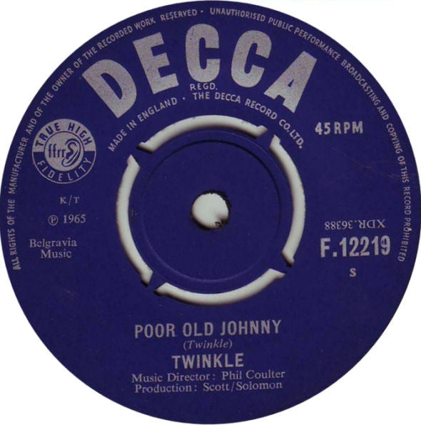 Twinkle (3) : Poor Old Johnny / I Need Your Hand In Mine (7")
