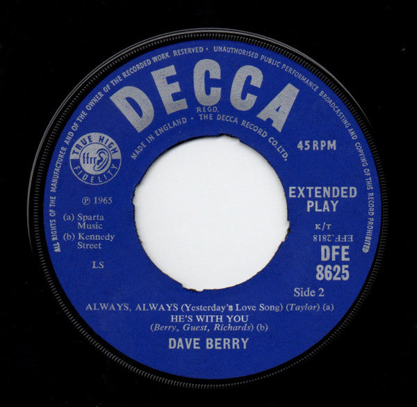 Dave Berry : Can I Get It From You  (7", EP)
