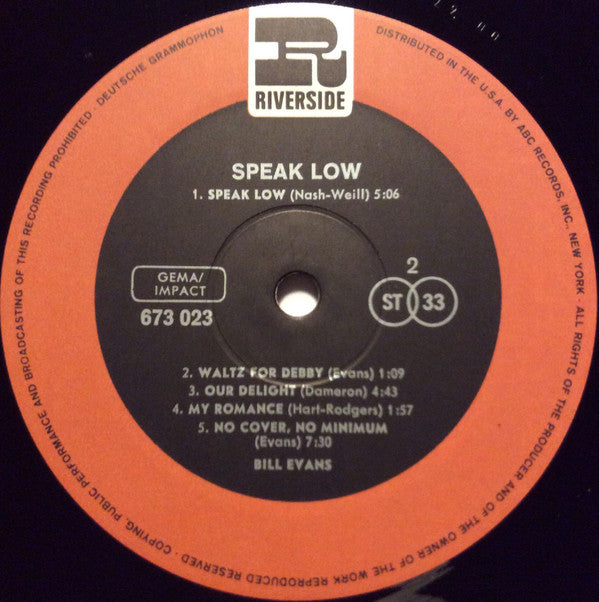 Bill Evans : Speak Low (LP, Album, RE)